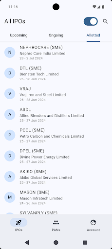 Android application Narada: Check IPO Allotment screenshort