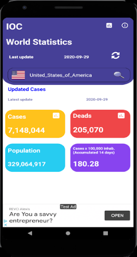 Android application IOC Estadísticas Mundiales screenshort