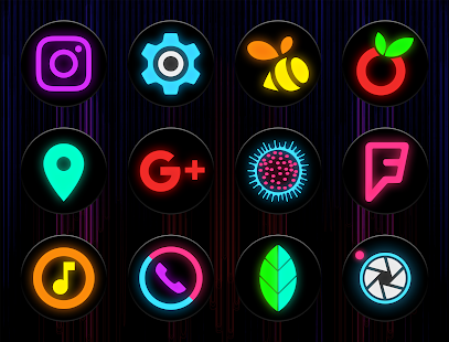 Neon Glow C - Icon Pack Ekran görüntüsü