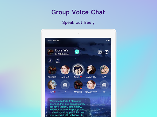Fella Live – Free Live Group Voice Chat Room hack tool