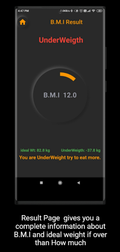 Screenshot of BMI Calculator