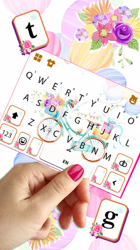 Flower Bicycle Keyboard Backgr Screen 3