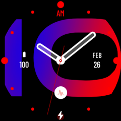 Hybrid Blue Red Watch Face
