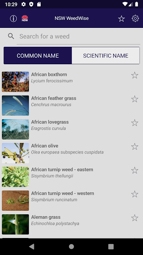 Android application NSW WeedWise screenshort