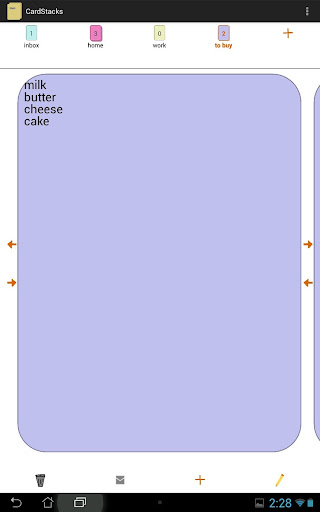 Android application CardStacks screenshort