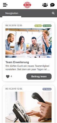 Android application KLH Mitarbeiter App screenshort