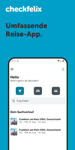 Android application checkfelix: Flüge Hotels Autos screenshort
