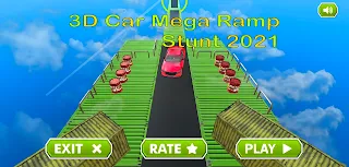 3D Car Mega Ramp Stunt 2021 - Screenshot 1