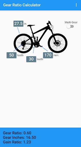 Android application MTB Gear Ratio screenshort