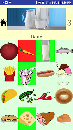 Food Group Sorting for Kids Screen 2