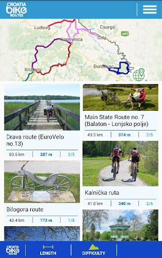 Android application Podravina i Prigorje Bike Rout screenshort