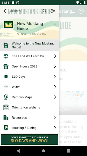 Android application Cal Poly Orientation screenshort