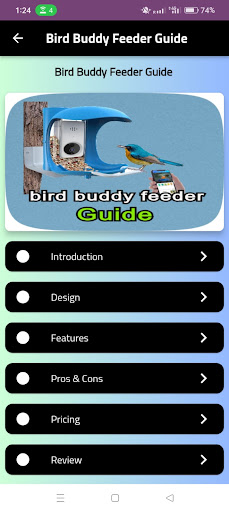 Android application bird buddy feeder guide screenshort