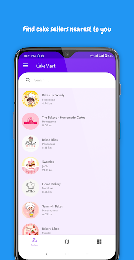 Android application CakeMart: Find Nearby Bakers screenshort