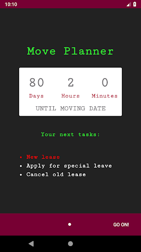 Relocation App Screen 2