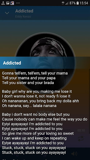 Android application EddyKenzo lyrics, offline screenshort