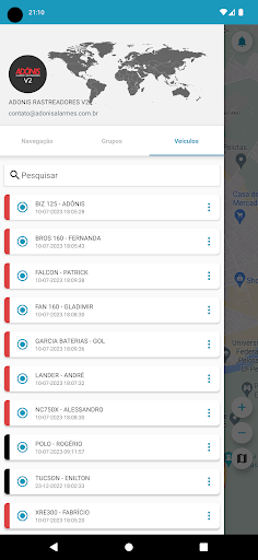 ADÔNIS RASTREADORES COM ALERTA Screenshot