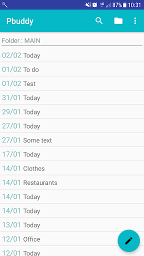 Pbuddy - The diary Screen 2