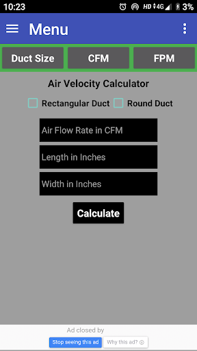 Duct Calculator Pro Screen 3