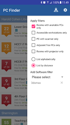 UoL PC Finder Screen 2