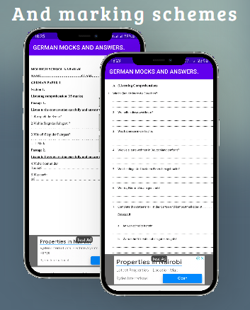 German: mocks papers & answers Screen 3