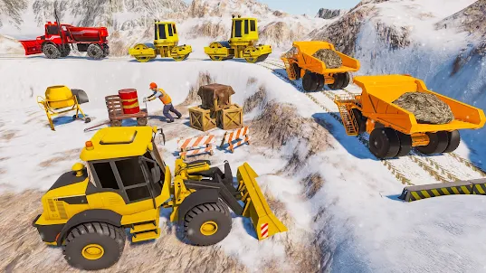 Road Builder Snow Crane Sim 3D