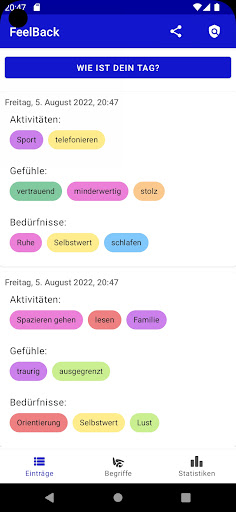 Android application FeelBack screenshort
