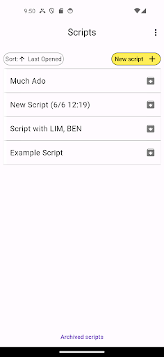 Android application MyLine screenshort