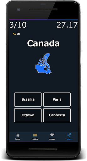 Fast World Capitals Quiz Screen 2