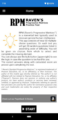 Android application RPM Practice Test Pro screenshort