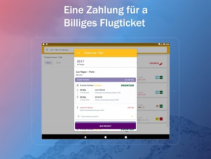 Flugticket Buchung App Screenshot