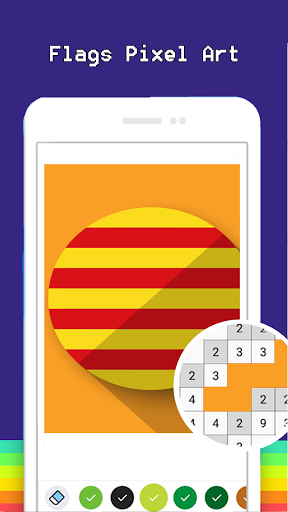 Flags Pixel Art Adult Color By Number Coloring