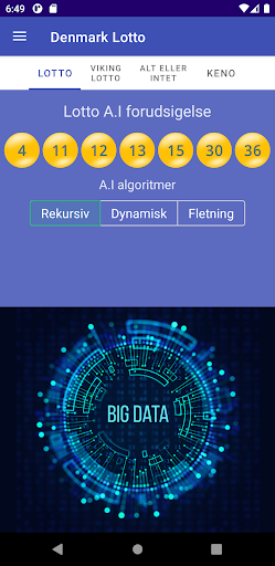 Denmark Lotto AI forudsigelse Screen 2