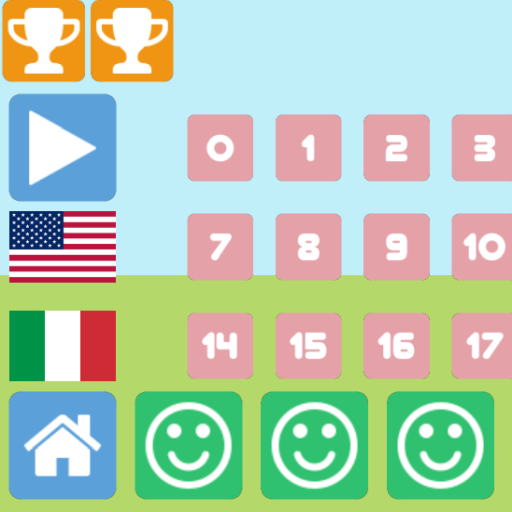 Numbers in english and italian logo