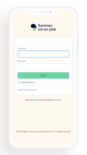 Android application Sammen om en jobb screenshort