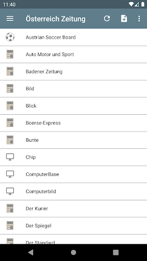Android application Österreich Zeitung screenshort