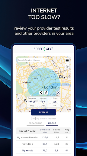 Screenshot of Speed Test by SPEEDGEO