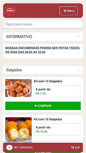 Salgados Gleba É Screen 2