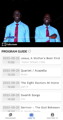 Android application Endtime TV screenshort