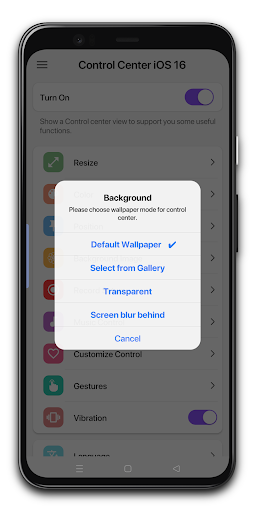 Control Center iOS 16