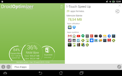 Droid Optimizer Capture d'écran