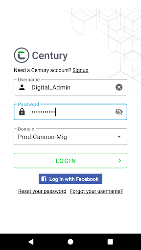 Android application Century screenshort