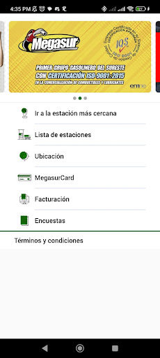 Android application Megasur screenshort