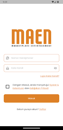 Android application Maen Talent screenshort