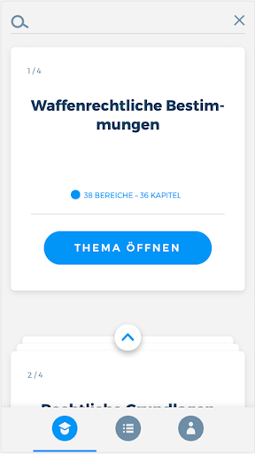 Android application Waffensachkunde Bewachung screenshort