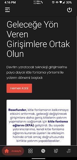 Android application Basefunder screenshort