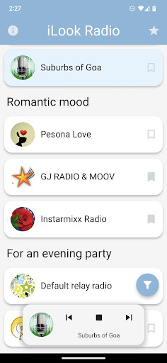 Android application iLook Internet Radio player screenshort