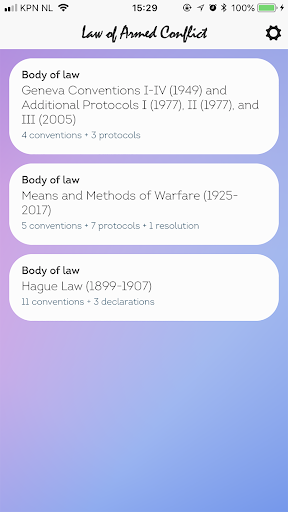 Android application Law of Armed Conflict screenshort