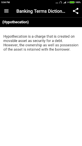 Banking Terms Dictionary Screen 3