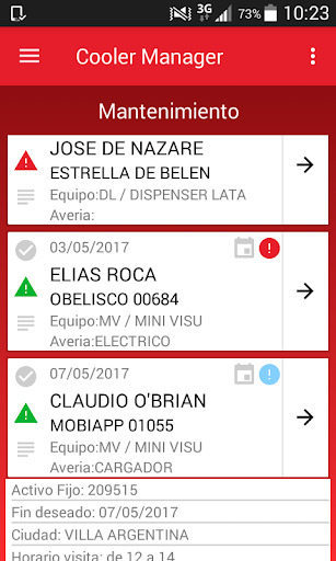 Cooler Manager Screen 2
